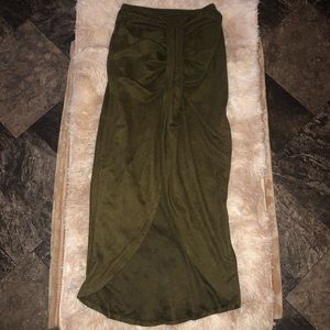 Olive green Draped skirt